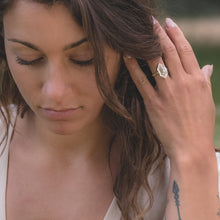 Load image into Gallery viewer, Hexagon Rose Cut Diamond Ring with Halo