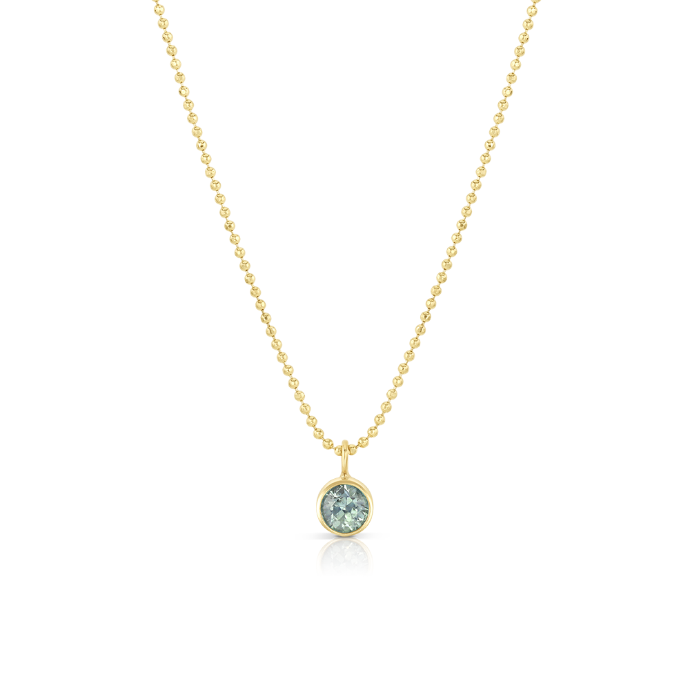 14K Montana Sapphire Solitaire Necklace