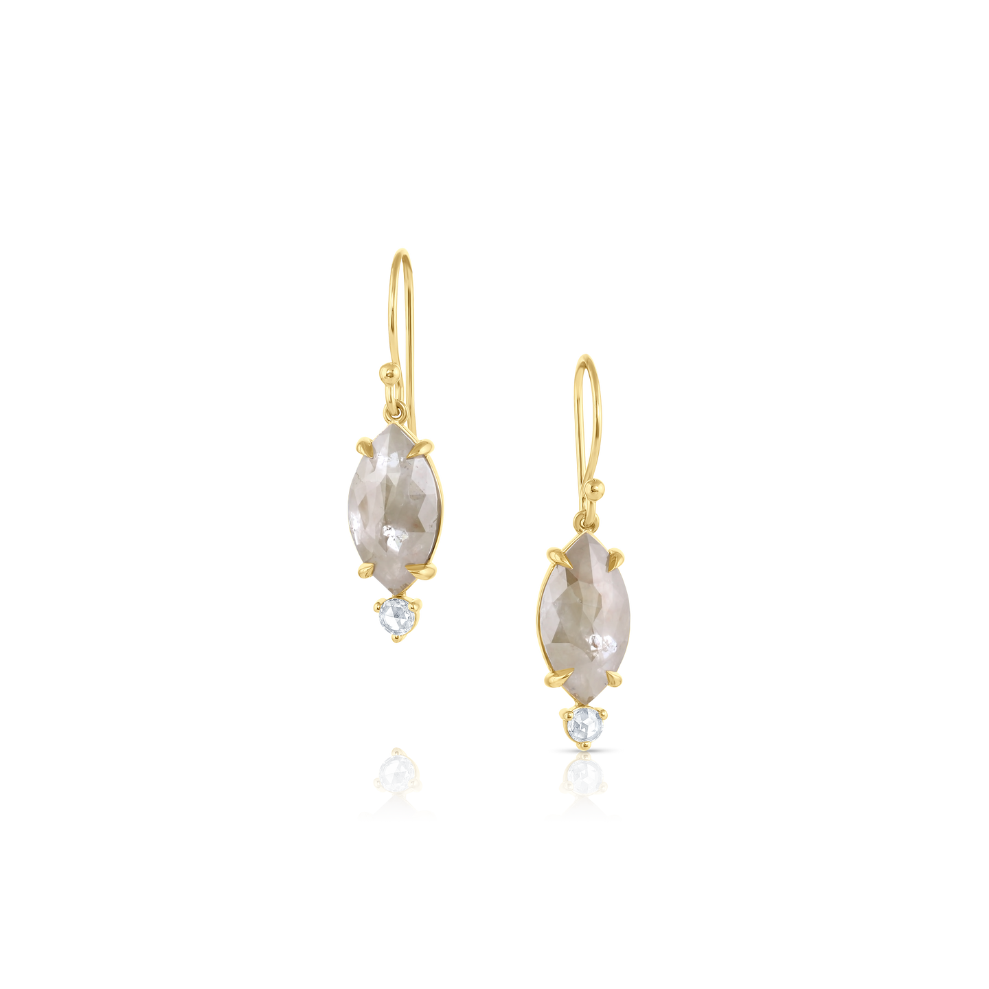Marquise Rose Cut Diamond Accented Earrings
