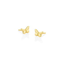 Load image into Gallery viewer, 14K Gold Butterfly Stud Earrings
