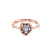 Load image into Gallery viewer, Pear Bezel Set Rose Cut Diamond Solitaire Ring
